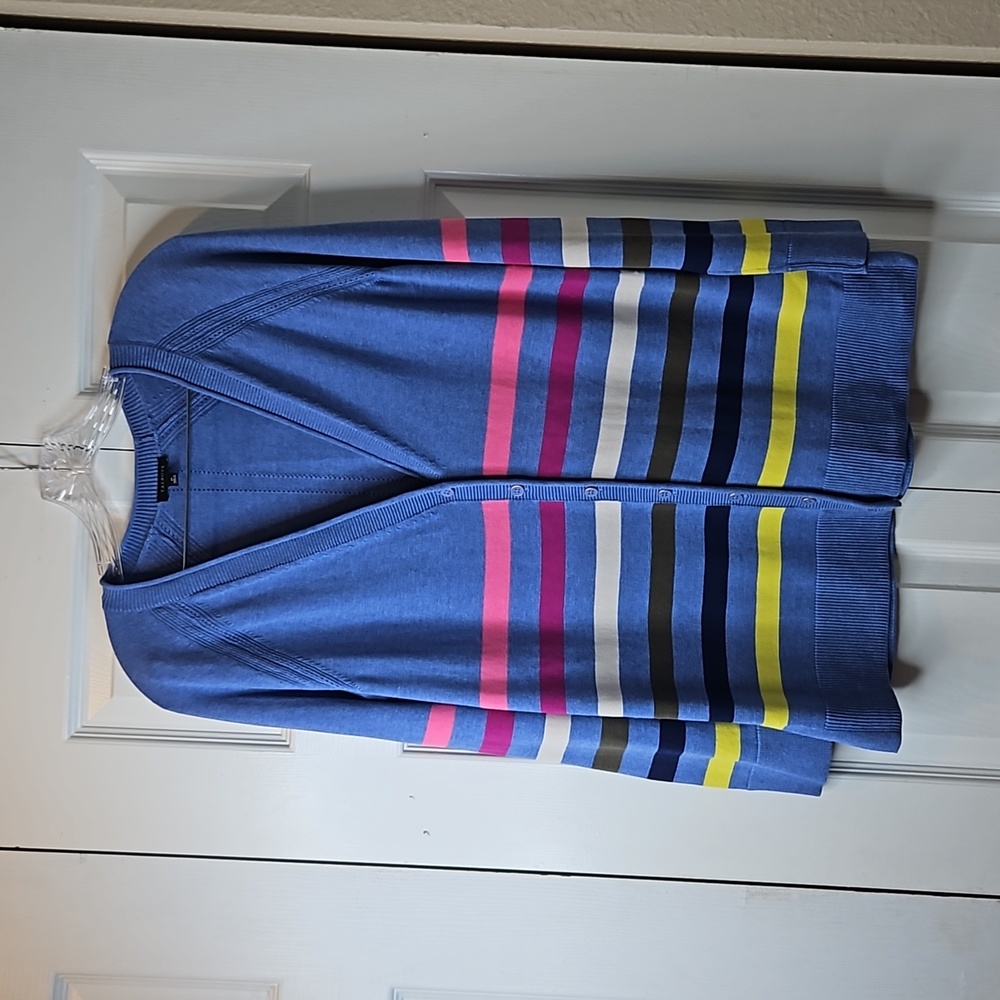Talbots Multi Colored Striped Sweater Sz M